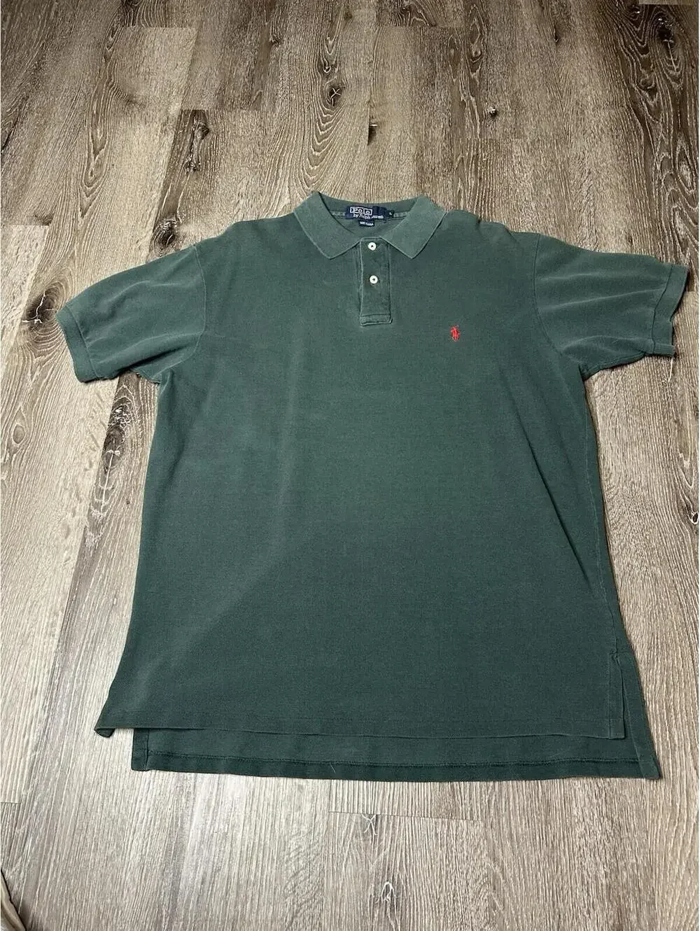 Vintage Polo Ralph Lauren Shirt Large Green Crest Shield Made In USA 90s
